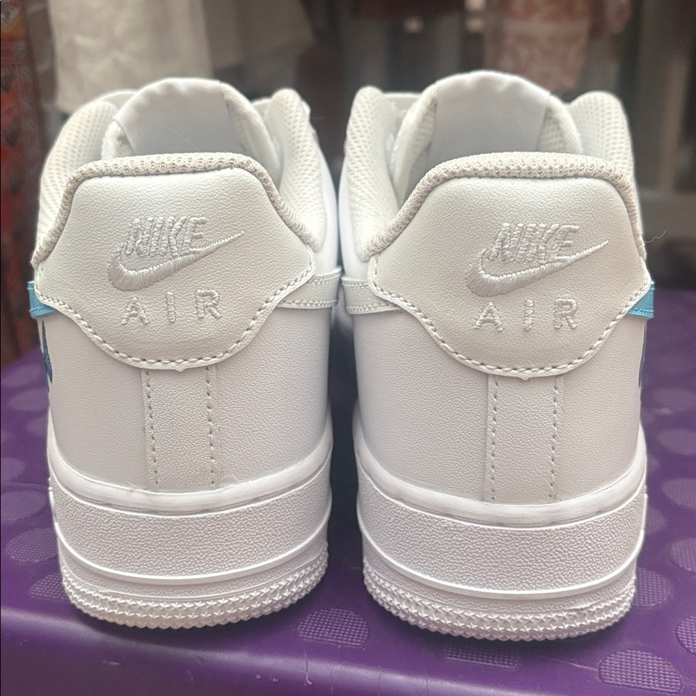 Nike | Custom Drip Blue Butterfly Fantasy 🦋 Air Force 1’s Never Worn Sz 7 - Picture 10 of 13